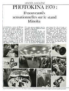 nouveauté minolta à la photokina 1970